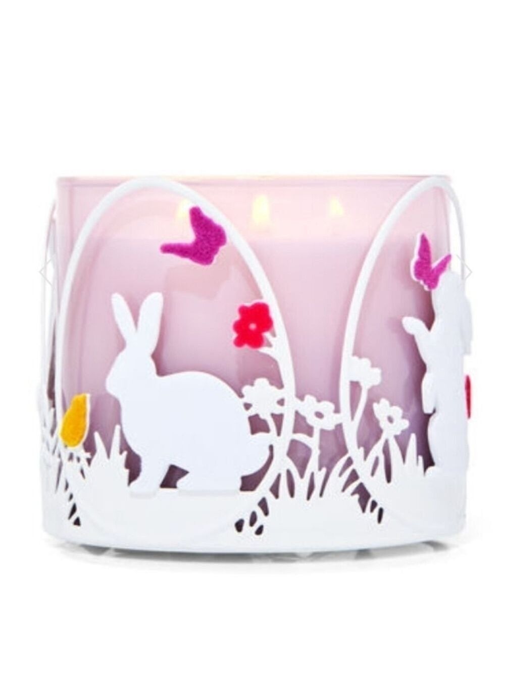 SPRING EASTER BUNNIES 3-WICK CANDLE HOLDER BY BATH & BODY WORKS - Picture 2 of 3